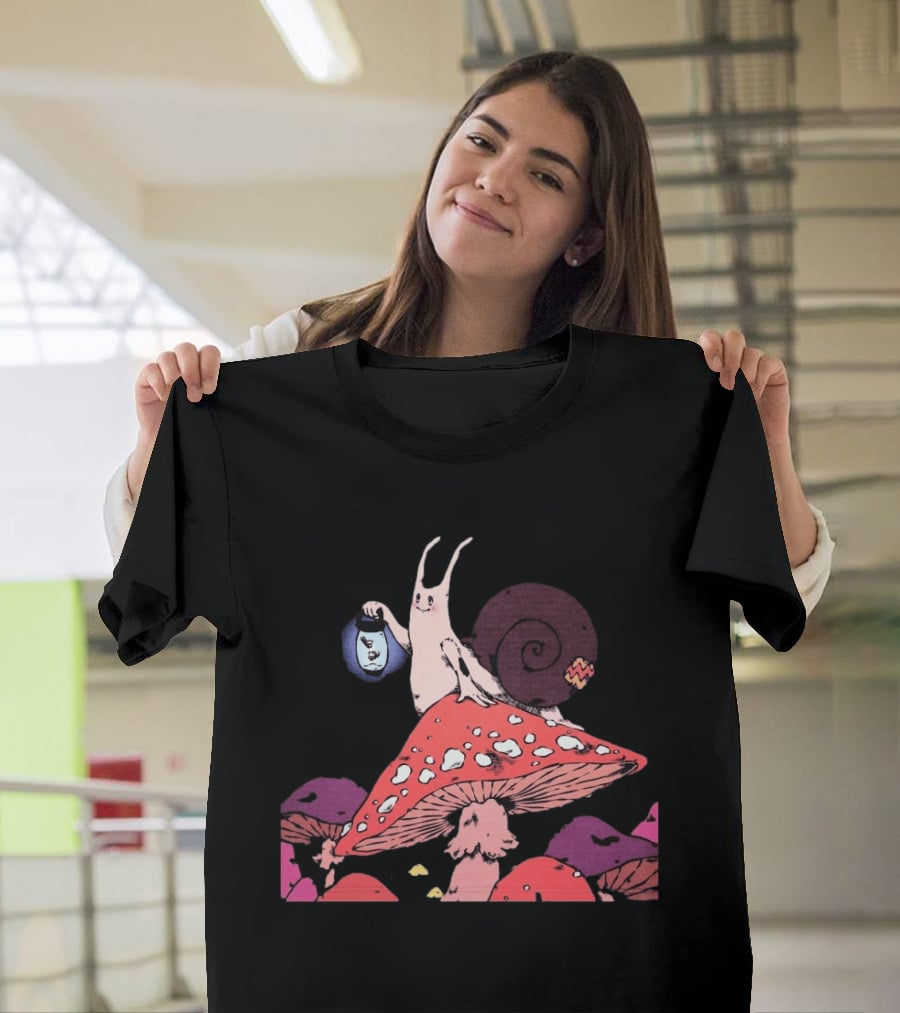 Steady Hands Snail Lantern On Giant Mushroom T-Shirt