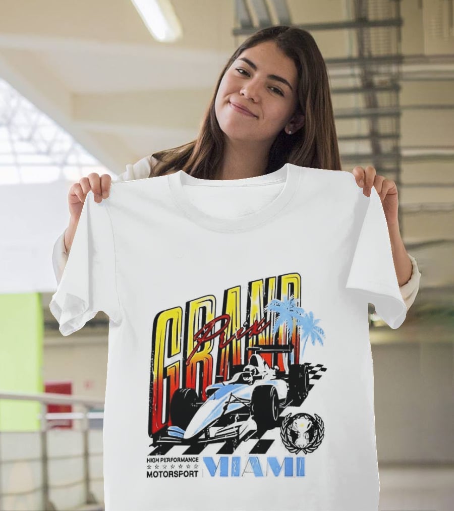 Chicago Bears Grand Prix Motorsport Miami Racing Car T-Shirt
