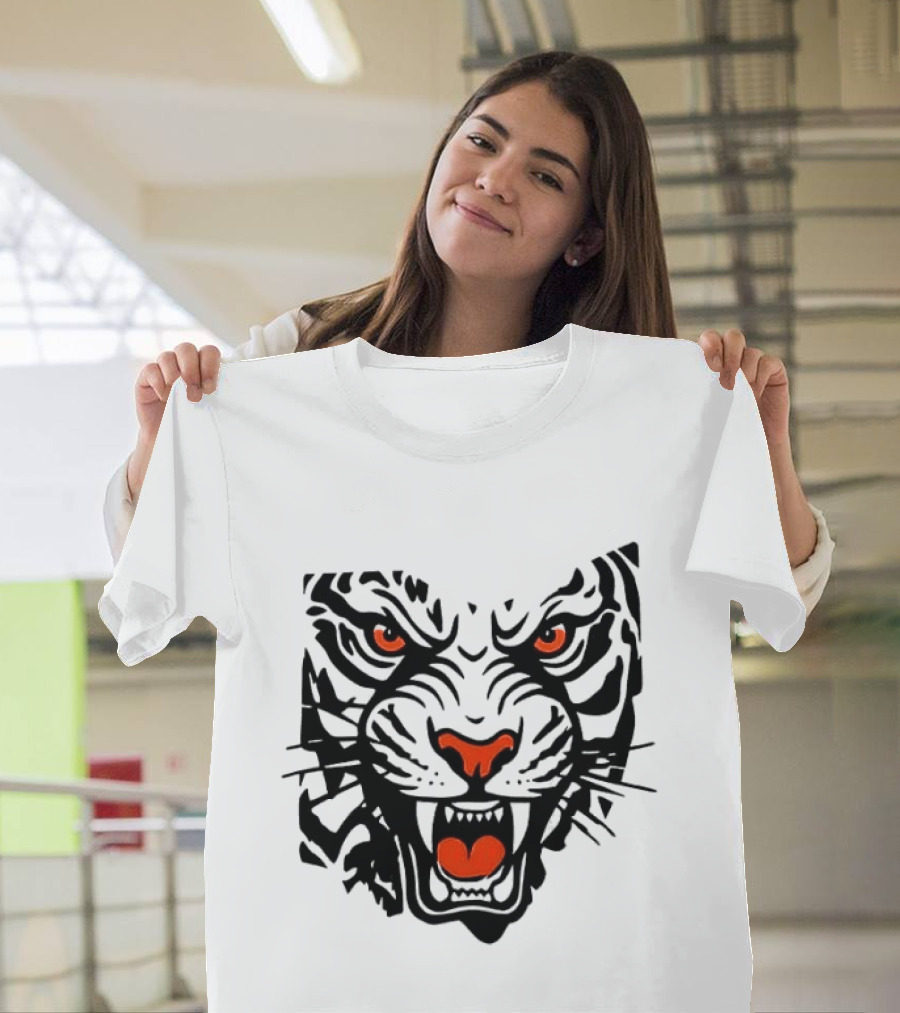 Cincinnati Bengals Open In Orange 2026 Season Tiger Face T-Shirt