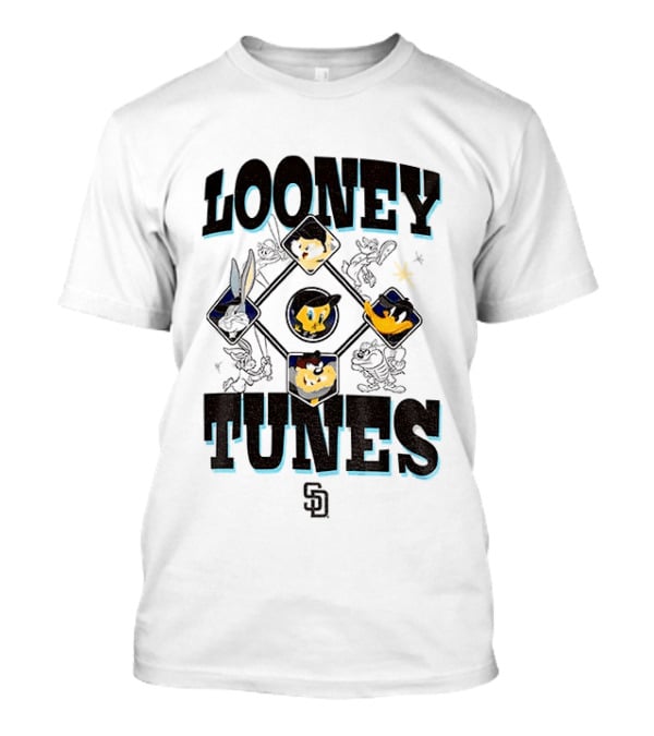 San Diego Padres New Era Looney Tunes MLB Cream Characters T-Shirt