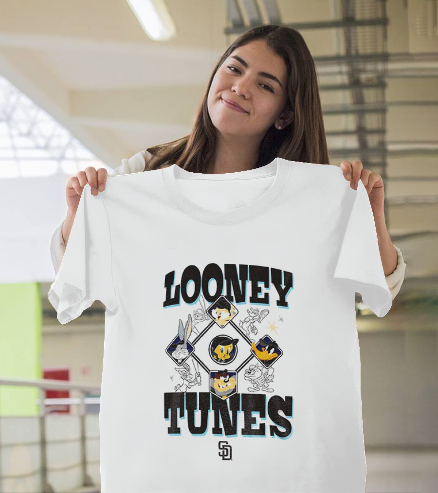 San Diego Padres New Era Looney Tunes MLB Cream Characters T-Shirt