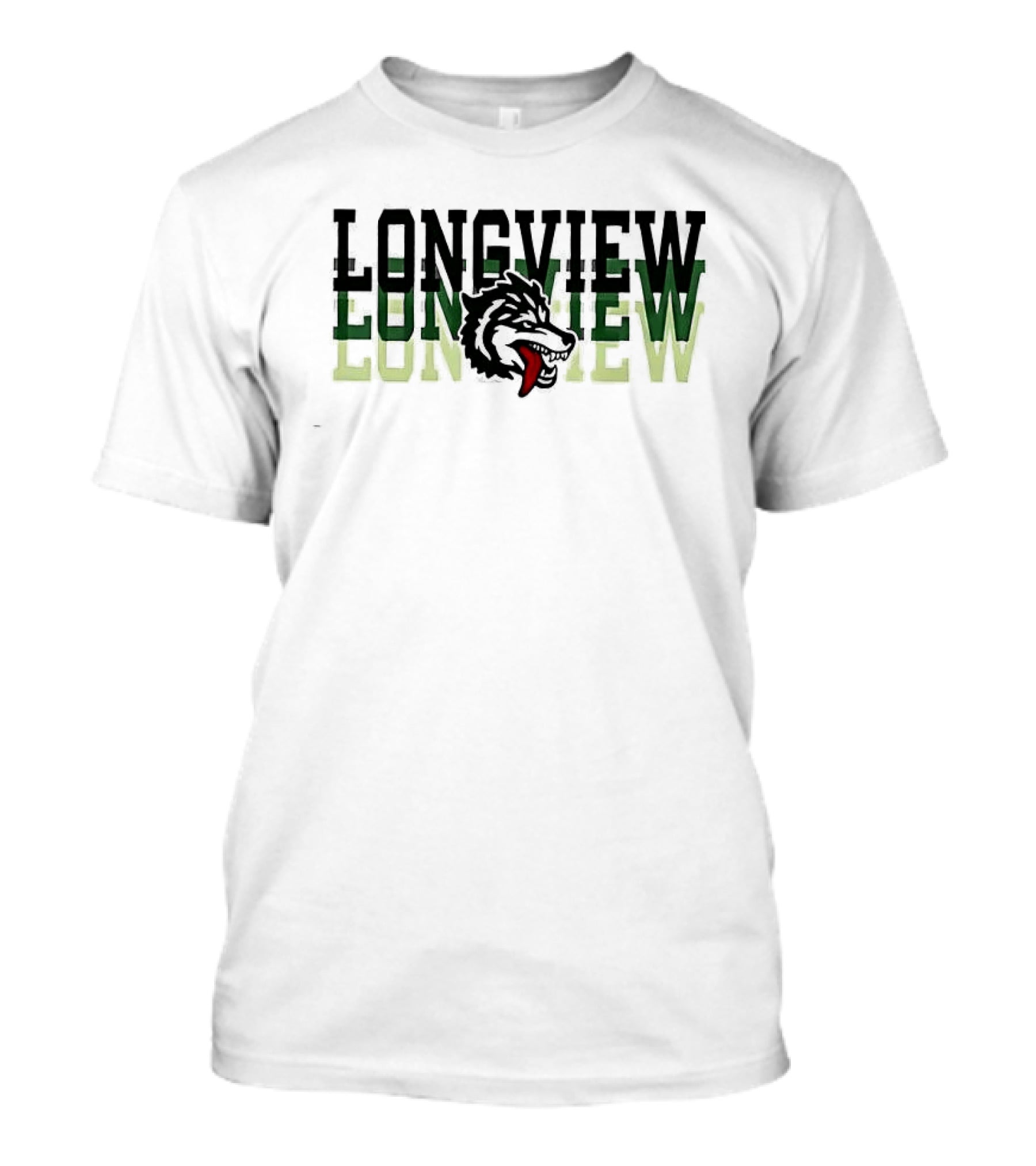 Longview Once A Lobo Always A Lobo Green Wolf Head T-Shirt