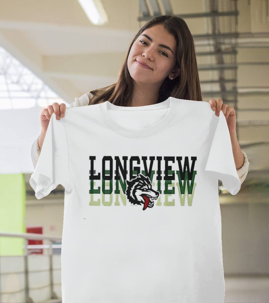 Longview Once A Lobo Always A Lobo Green Wolf Head T-Shirt
