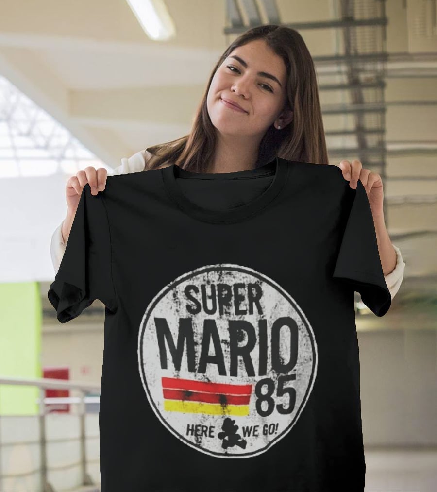 Super Mario 85 Here We Go Vintage Circle T-Shirt