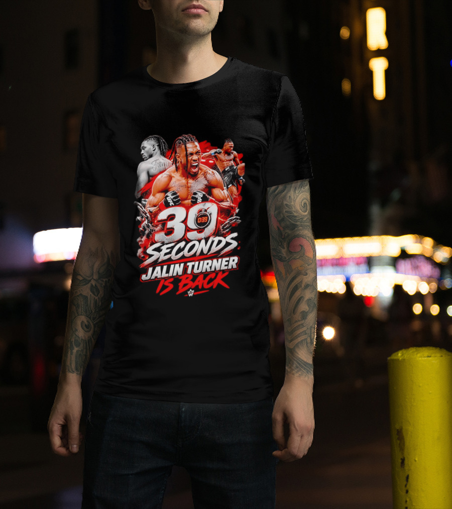 39 Seconds Jalin Turner UFC Fighter Photo Collage Red Glow Is Back T-Shirt
