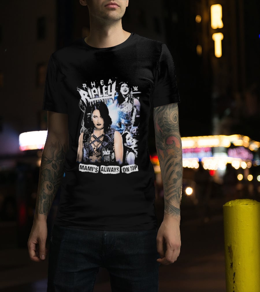 Rhea Ripley WWE Mami's Always On Top Wrestler Collage T-Shirt