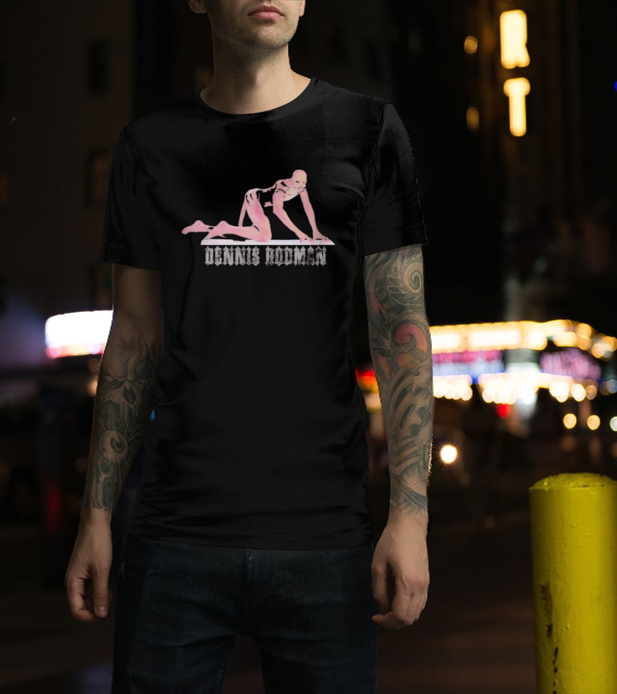 Dennis Rodman Pink Tinted Gothic Crawling Figure T-Shirt