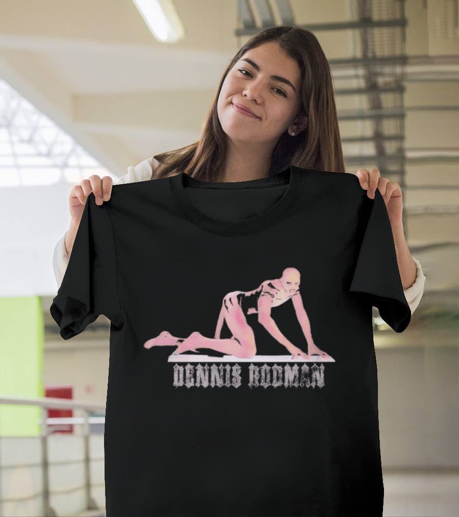 Dennis Rodman Pink Tinted Gothic Crawling Figure T-Shirt
