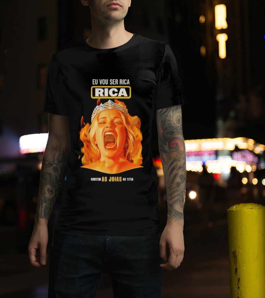 Eu Vou Ser Rica Contem As Joias Da Titia Rica Screaming Blonde Woman T-Shirt