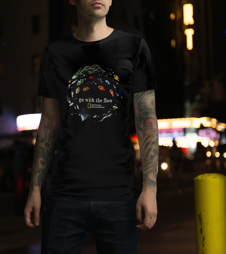 Go With The Flow National Geographic Colorful Sea Creatures T-Shirt