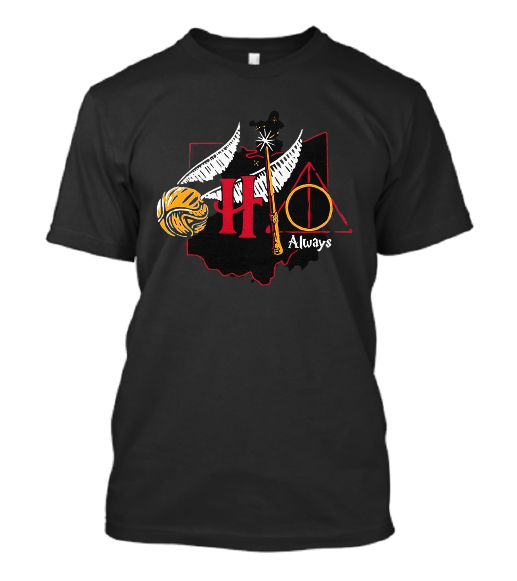 Harry Potter Hogwarts Hedwig Quidditch Golden Snitch Deathly Hallows Always T-Shirt
