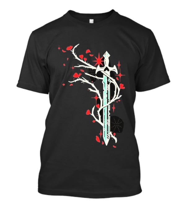 Lifesteal Sword With Red Petals Survival Gaming T-Shirt