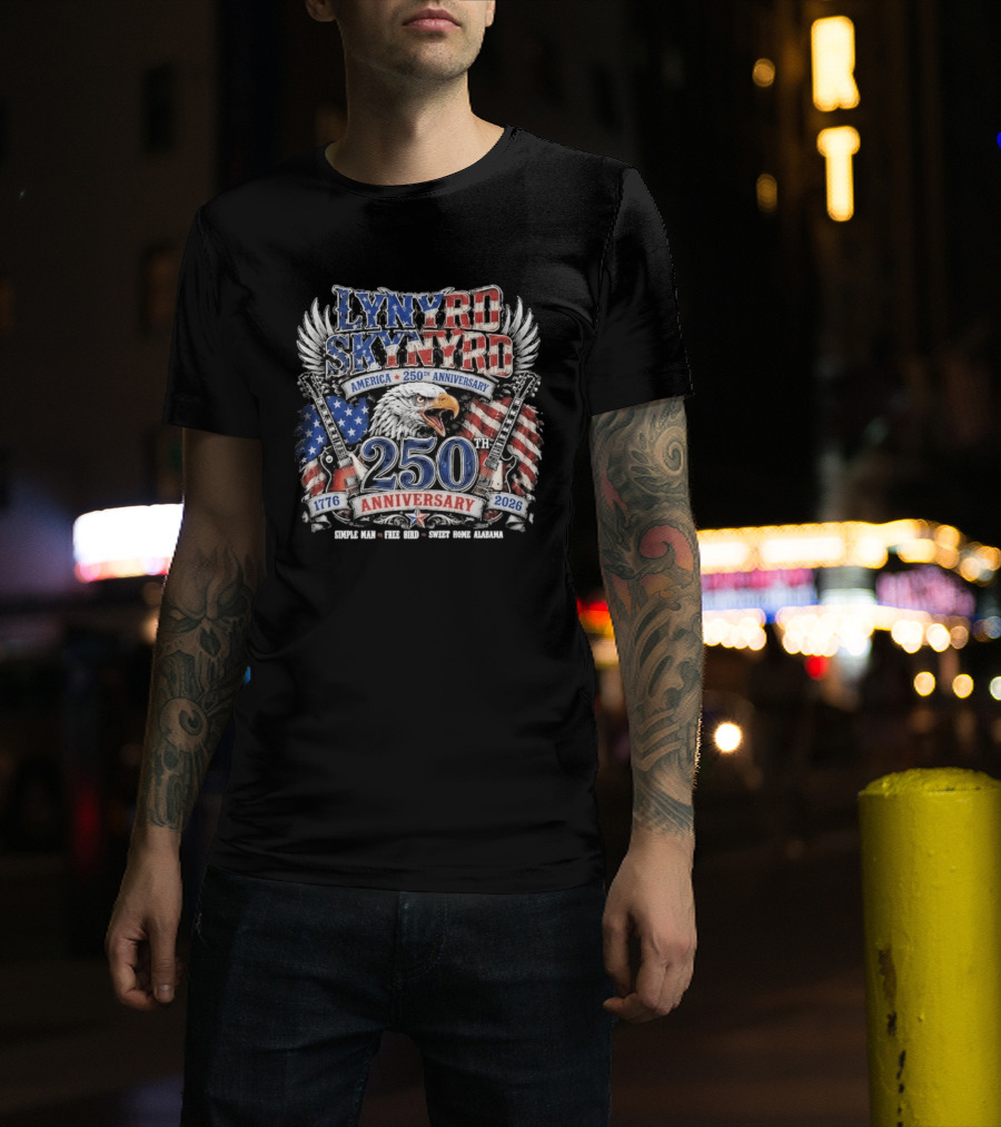 Lynyrd Skynyrd America 250th Anniversary Eagle 1776 2026 Simple Man Free Bird Sweet Home Alabama T-Shirt