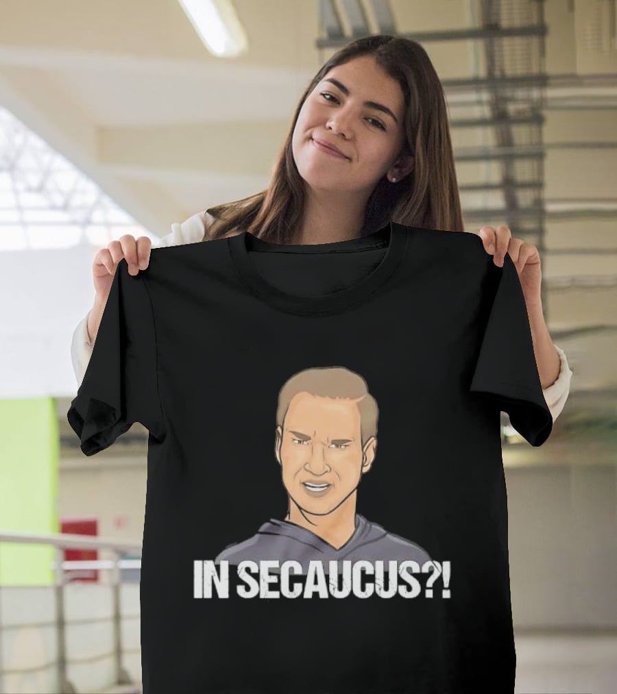 In Secaucus Cartoon Caricature Grimacing Man Face Expression T-Shirt