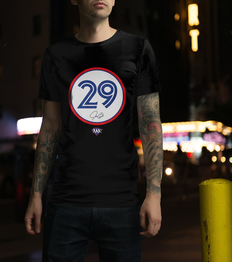 Joe Carter 29 Autograph Toronto Blue Jays Baseball T-Shirt
