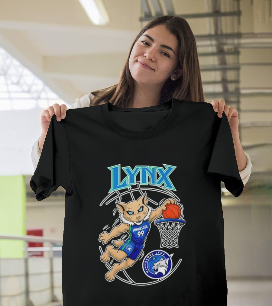 Minnesota Lynx 99 Cartoon Dunking Basketball Player T-Shirt