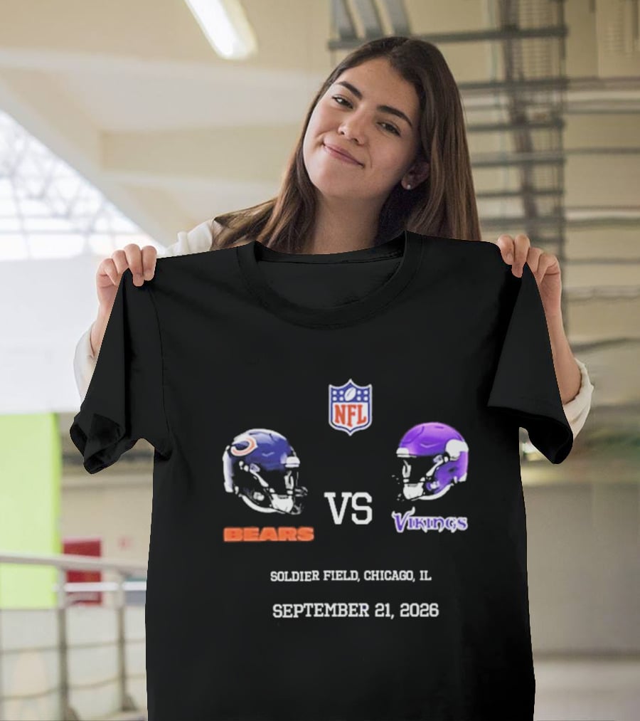 NFL Bears VS Vikings Soldier Field Chicago IL September 21 2026 T-Shirt