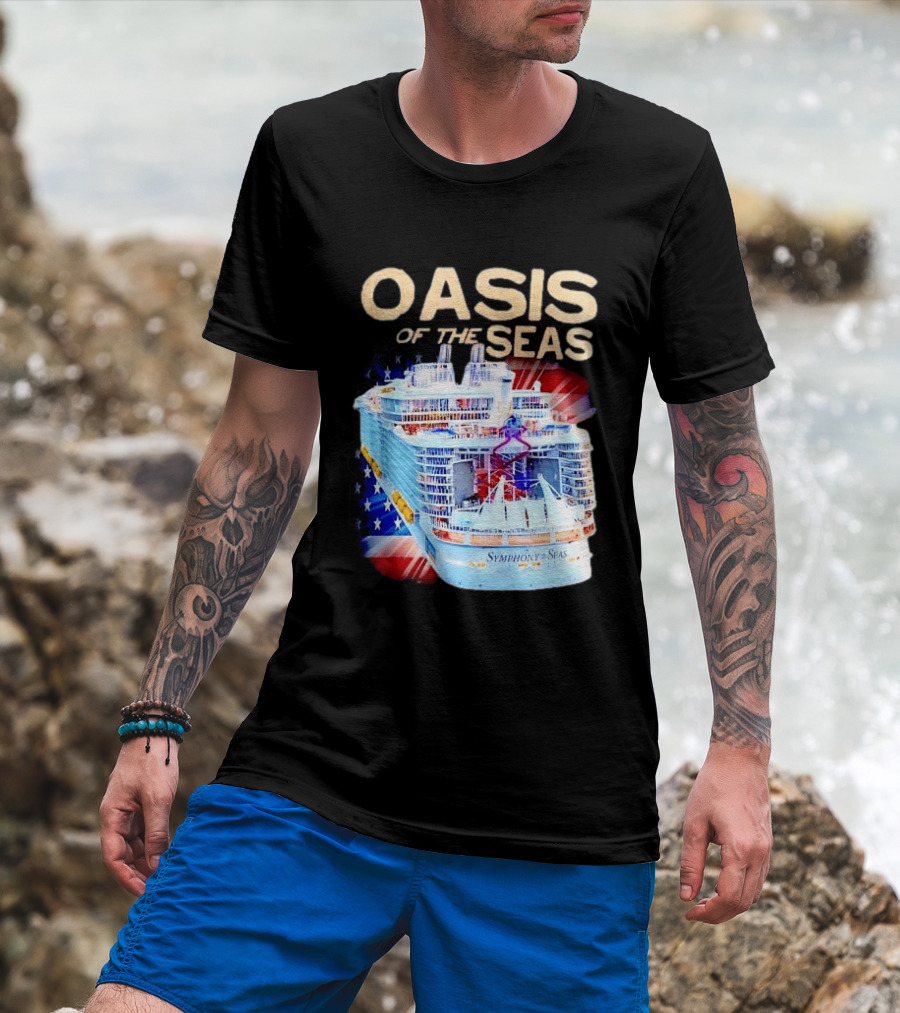 Oasis Of The Seas Symphony Cruise Ship American Flag T-Shirt