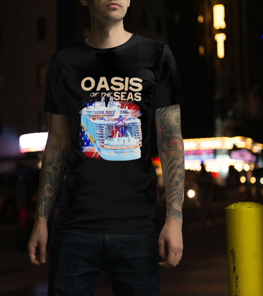 Oasis Of The Seas Symphony Cruise Ship American Flag T-Shirt