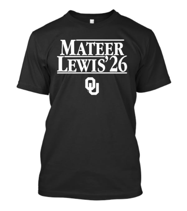 Mateer Lewis '26 OU Oklahoma Sooners Stranger Things Font T-Shirt