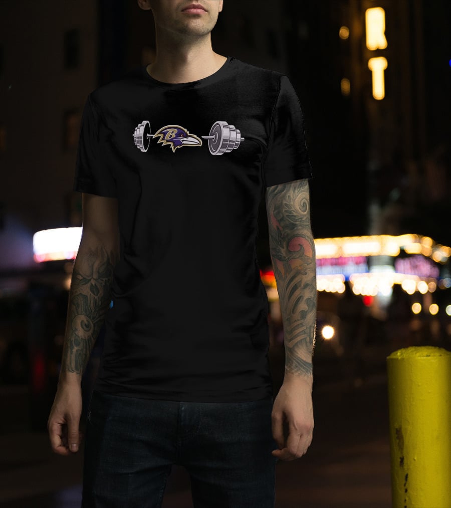 Baltimore Ravens Barbell 2026 NFL Fan Workout Gear T-Shirt
