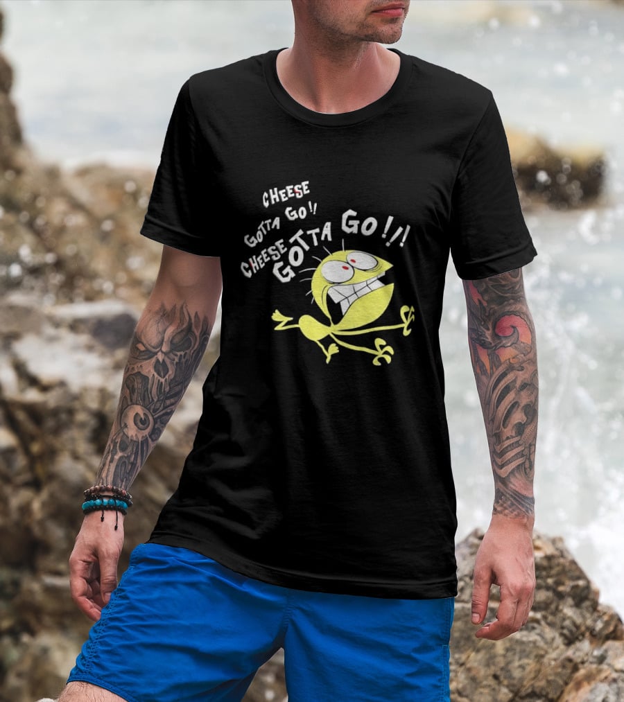 Cheese Gotta Go!! Yellow Cartoon Imaginary Friend T-Shirt