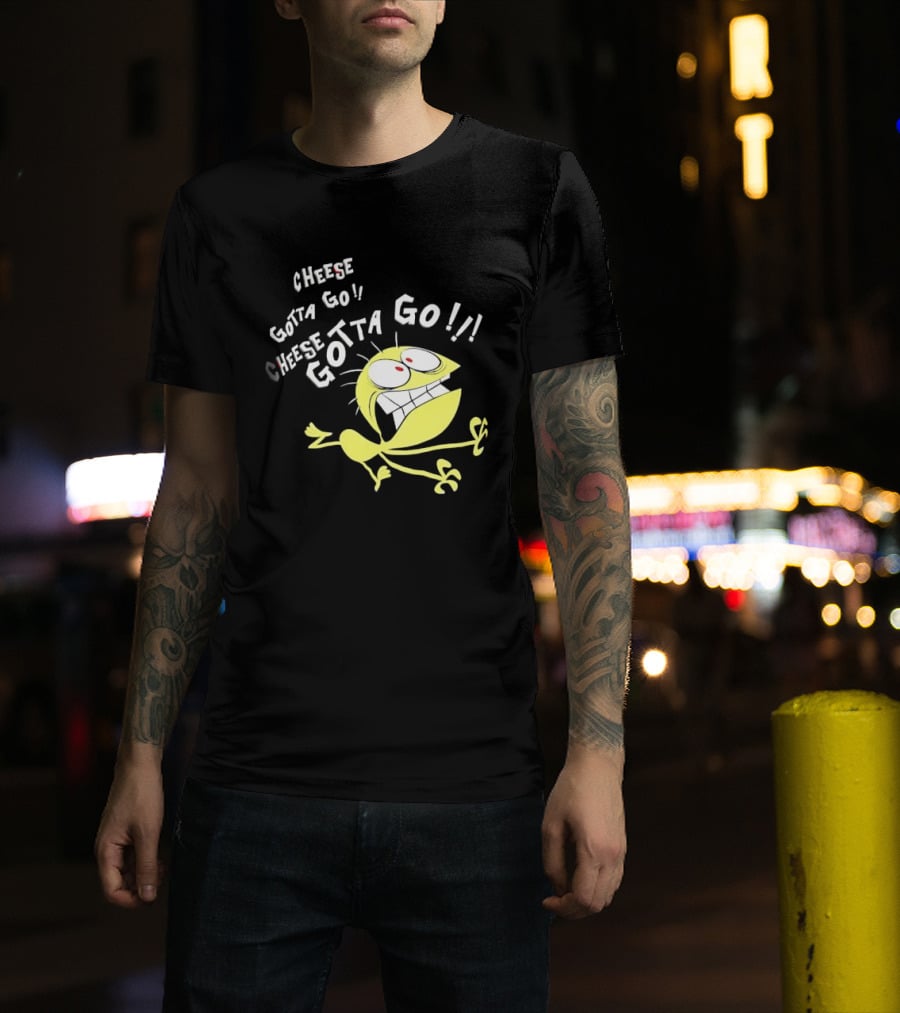 Cheese Gotta Go!! Yellow Cartoon Imaginary Friend T-Shirt
