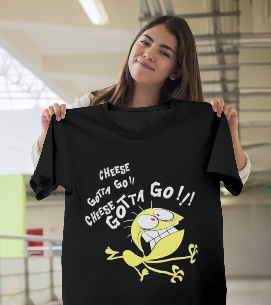 Cheese Gotta Go!! Yellow Cartoon Imaginary Friend T-Shirt