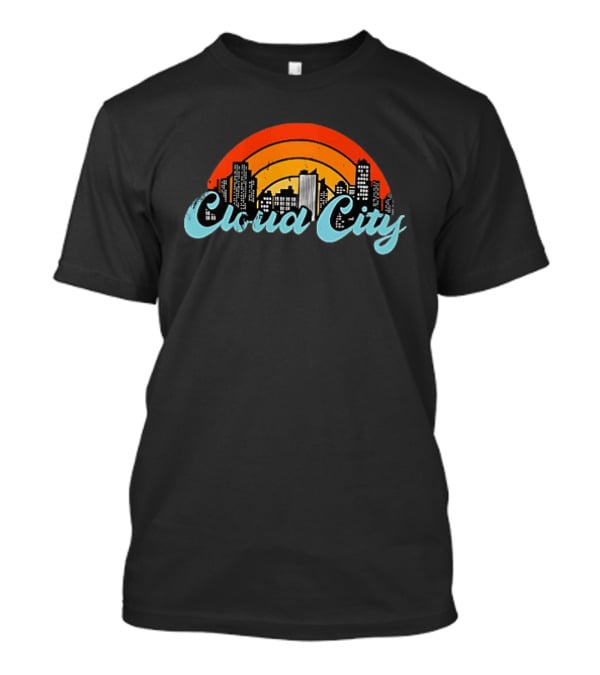 Cloud City Ganja White Night Skyline Retro Vibes T-Shirt
