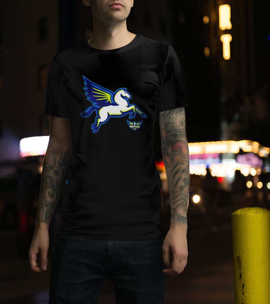 Dallas Wings Pegasus Bold Icon Blue Green T-Shirt