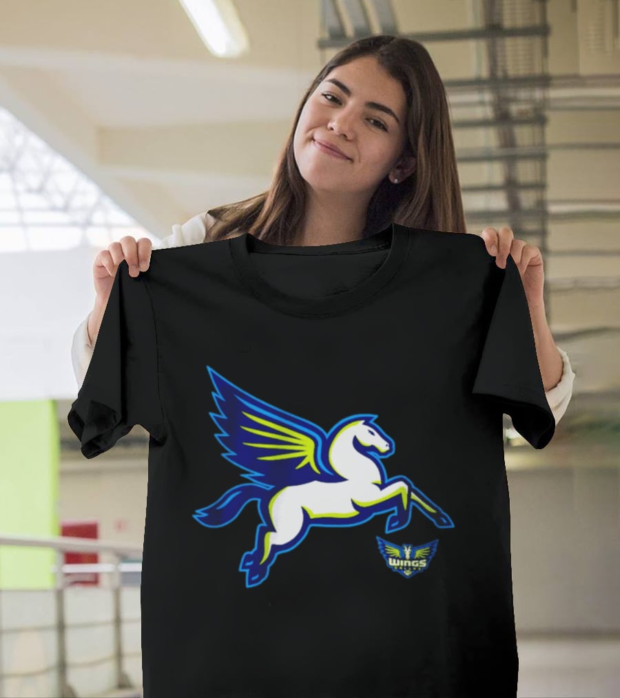 Dallas Wings Pegasus Bold Icon Blue Green T-Shirt