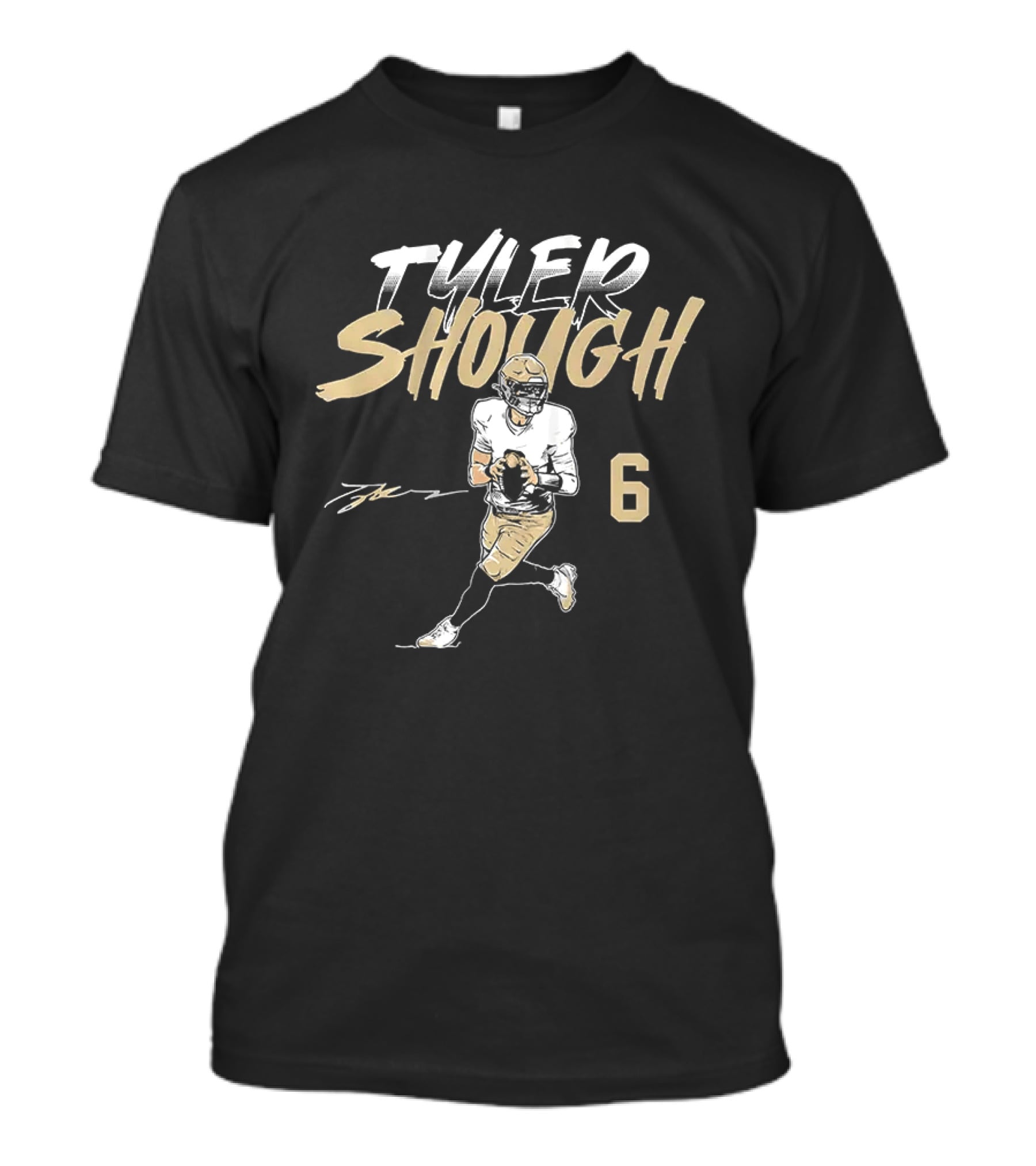 Tyler Shough Number 6 Football Pose T-Shirt