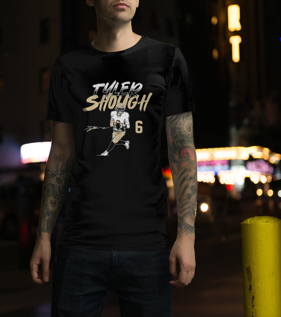 Tyler Shough Number 6 Football Pose T-Shirt