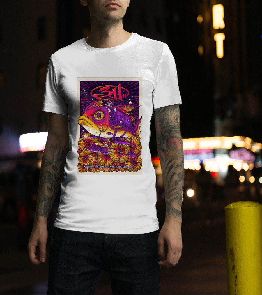 311 August 18 2026 Long Beach Amphitheater CA Psychedelic Fish And Astronaut T-Shirt