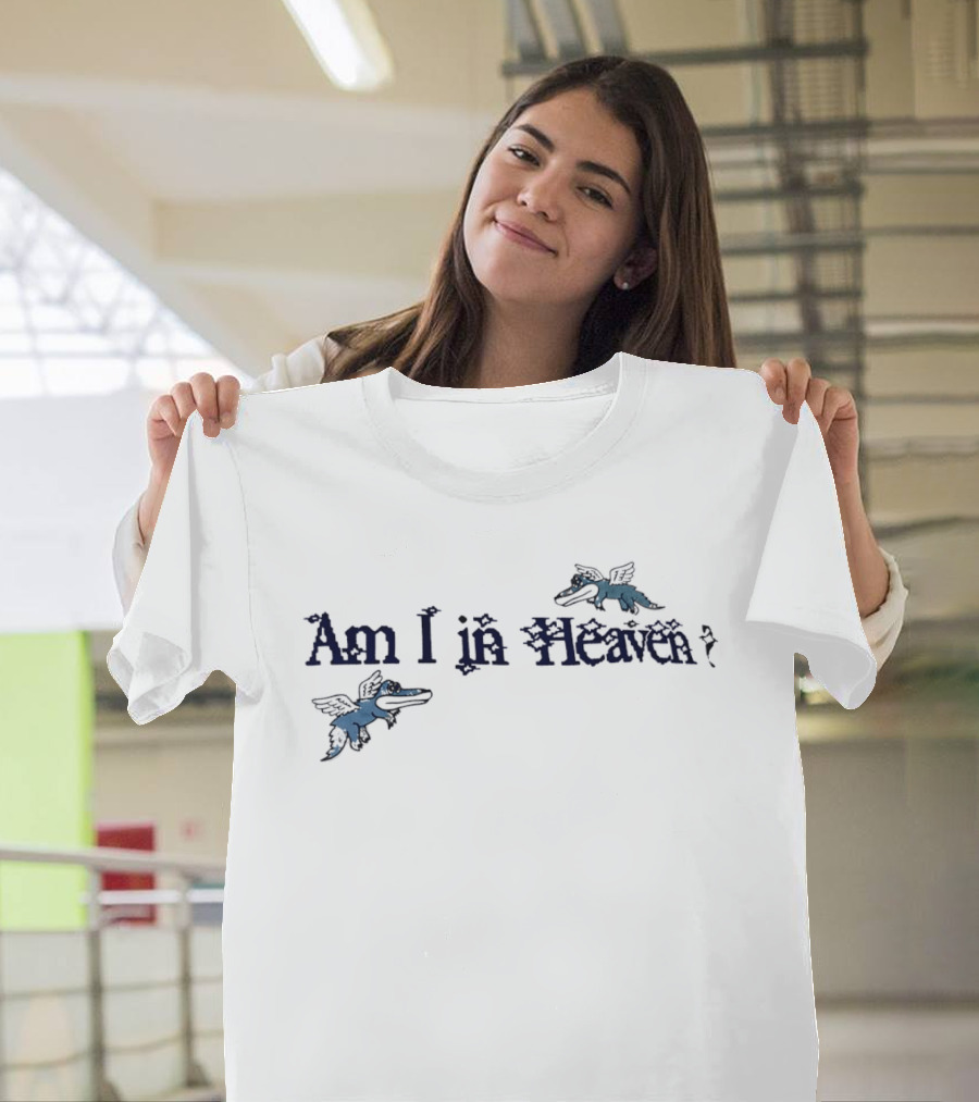 Am I In Heaven Distressed Cartoon Flying Gators Angel Wings T-Shirt