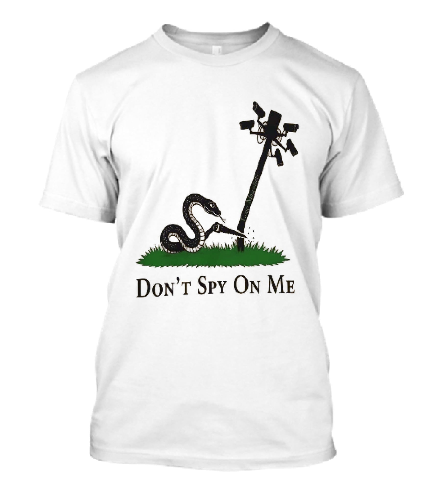 Don't Spy On Me Snake Cutting Surveillance Pole Toxic Masculinity T-Shirt