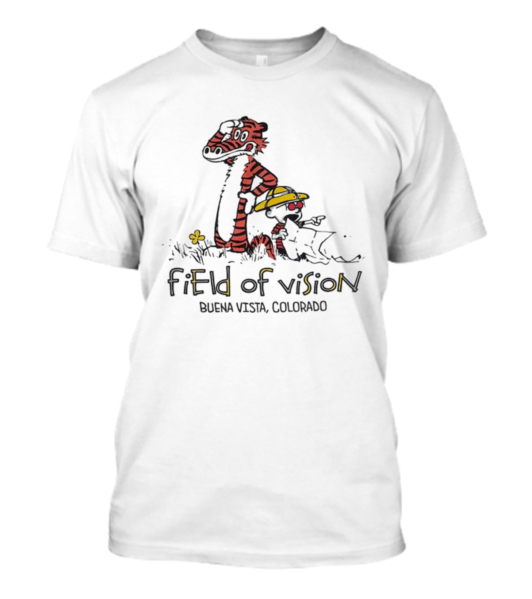 Field Of Vision Cartoon Boy Tiger Buena Vista Colorado T-Shirt