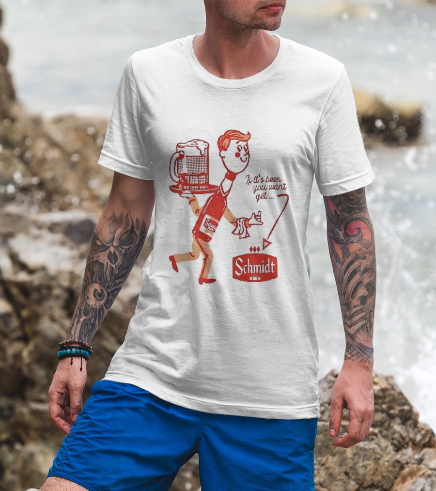 Schmidt Beer Retro Cartoon Character With T-Shirt