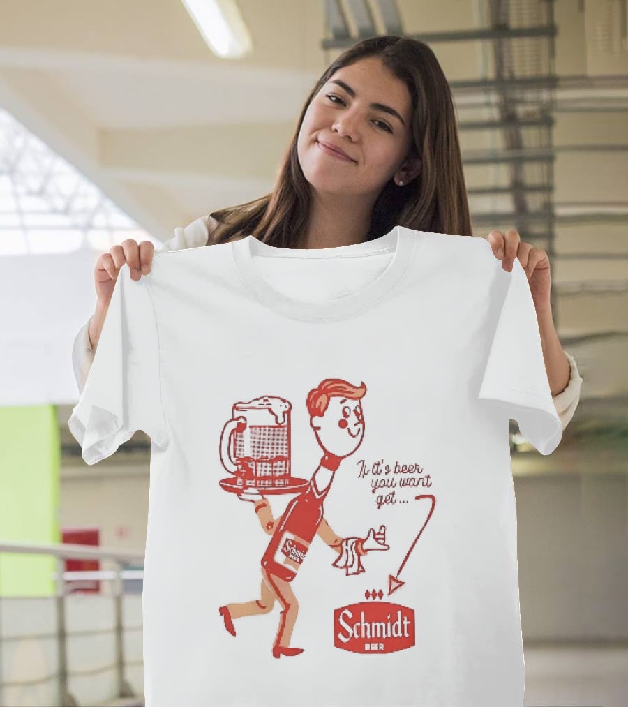 Schmidt Beer Retro Cartoon Character With T-Shirt