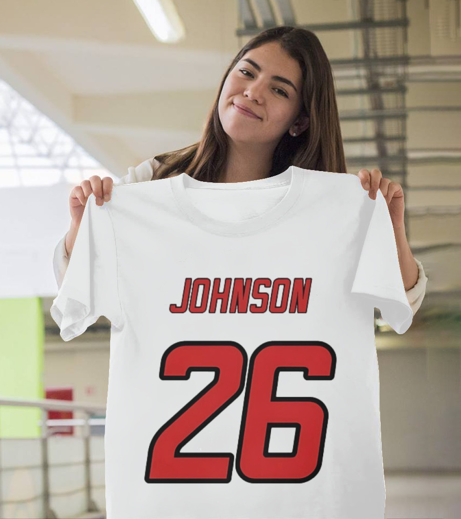Johnson 26 Red Athletic Jersey Number Sports T-Shirt