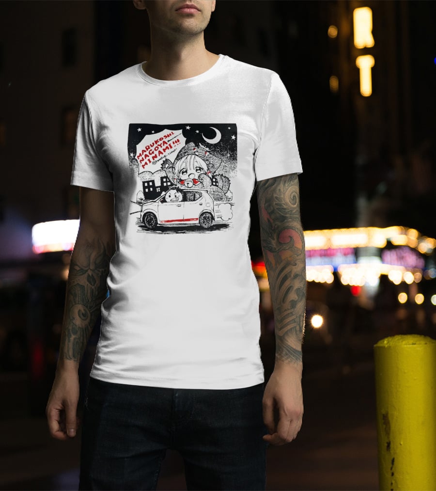Marukoshi Nagoya Minami Kanakoji Tomori Angry Driver Hatchback Car Manga Style Night Scene T-Shirt
