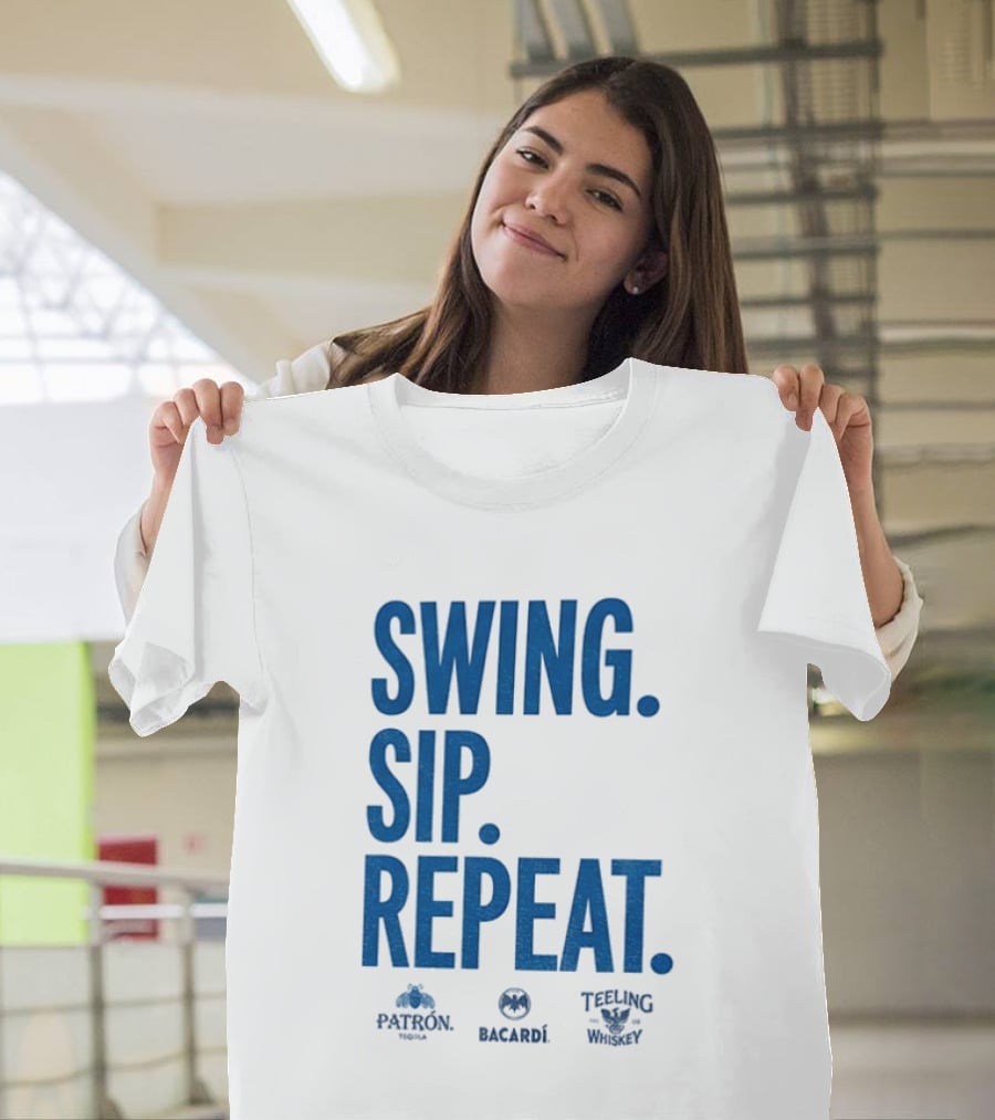 Swing Sip Repeat Patron Bacardi Teeling Whiskey T-Shirt
