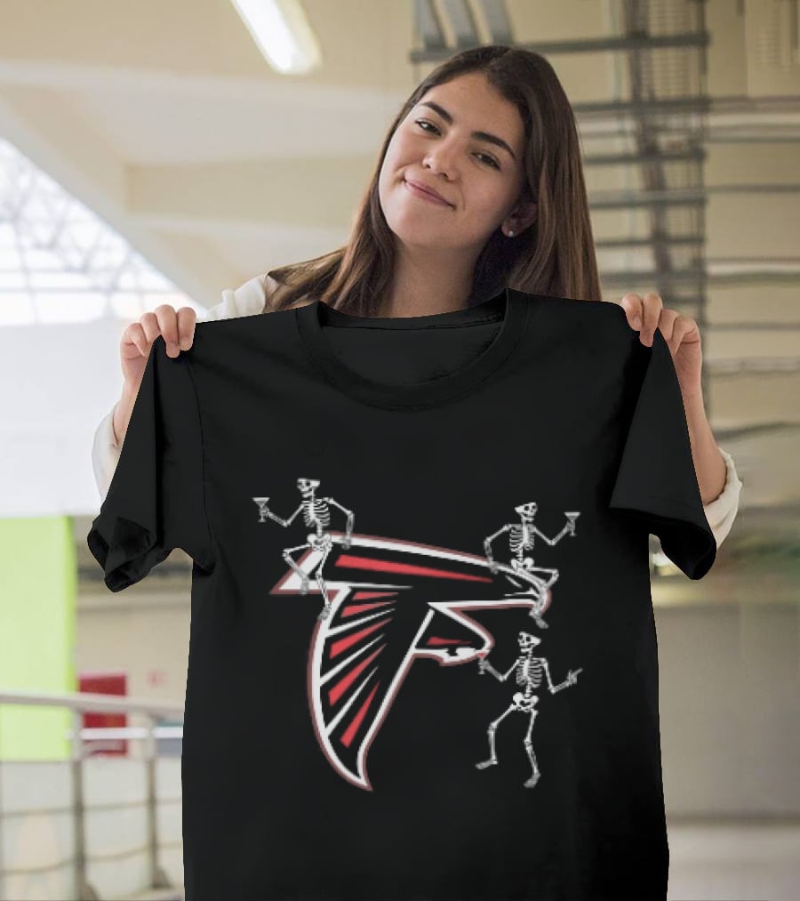 Atlanta Falcons Skeletons With Drinks Team Spirit T-Shirt