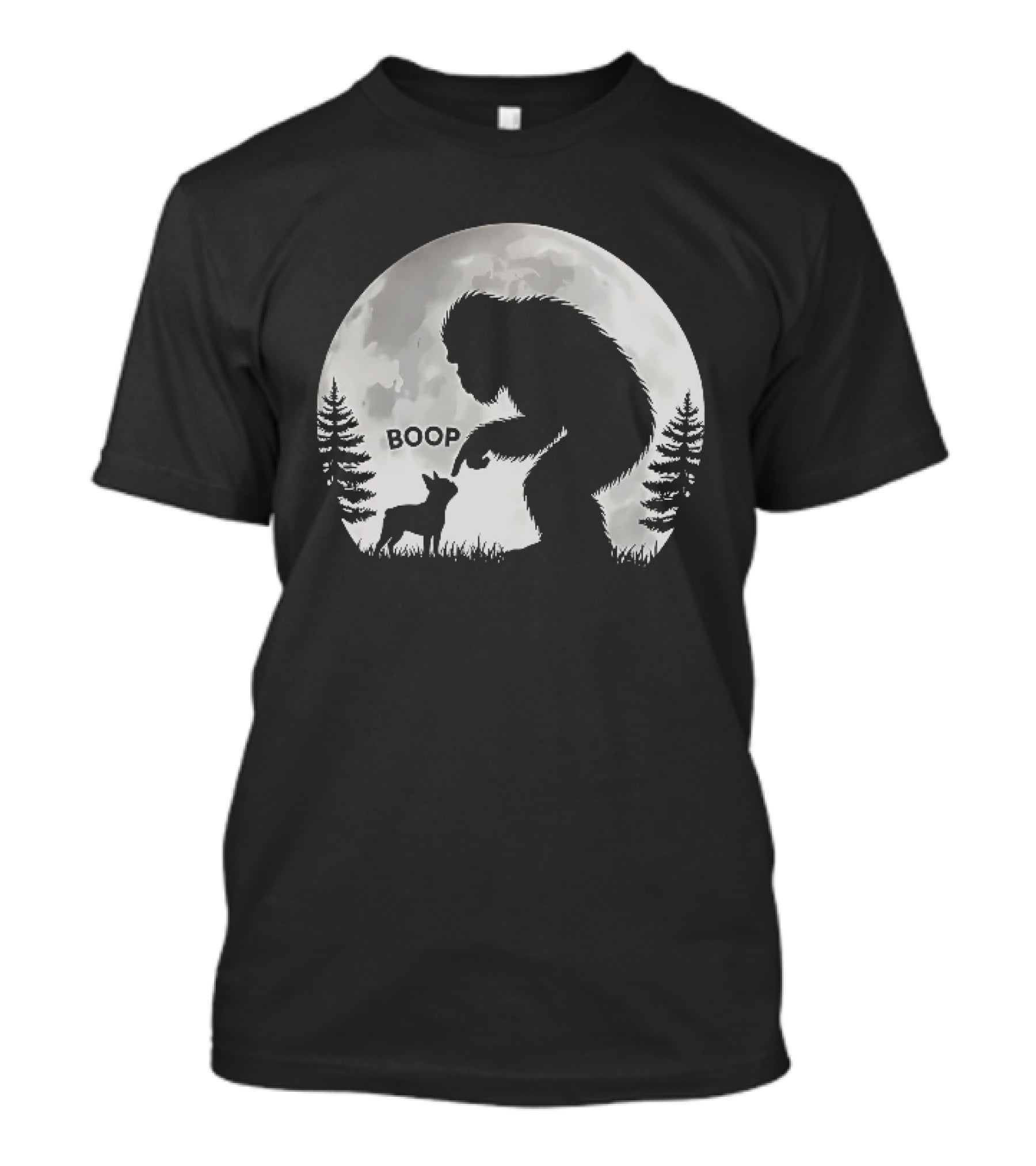Bigfoot Boop Moonlight Boston Terrier T-Shirt