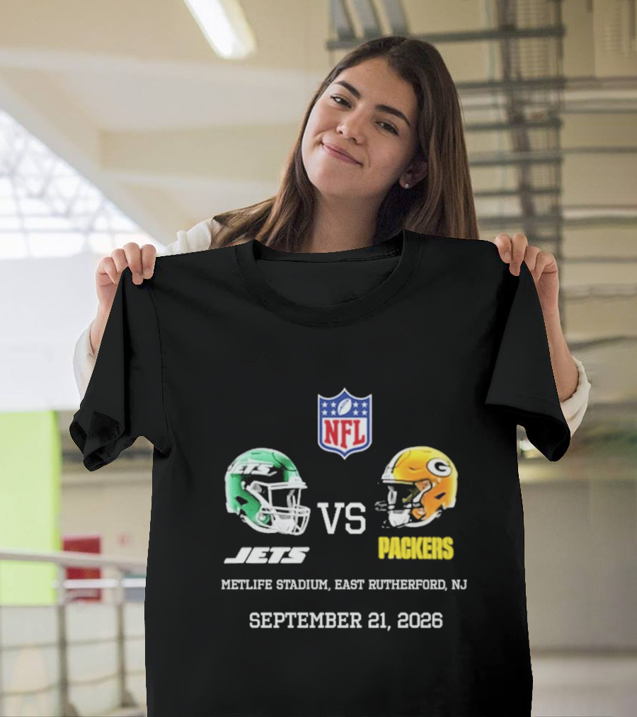 Green Bay Packers Vs New York Jets MetLife Stadium September 21 2026 NFL Matchup T-Shirt