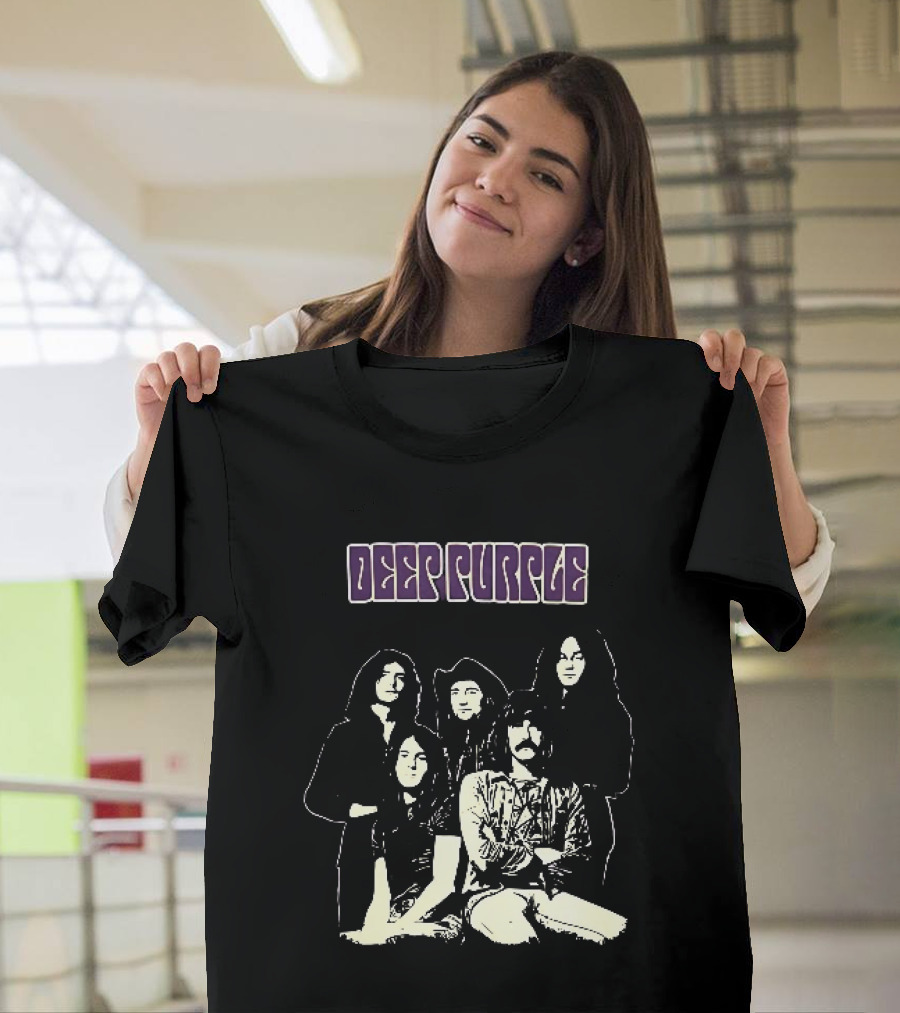 Deep Purple Band Members High Contrast Stencil Group Image T-Shirt