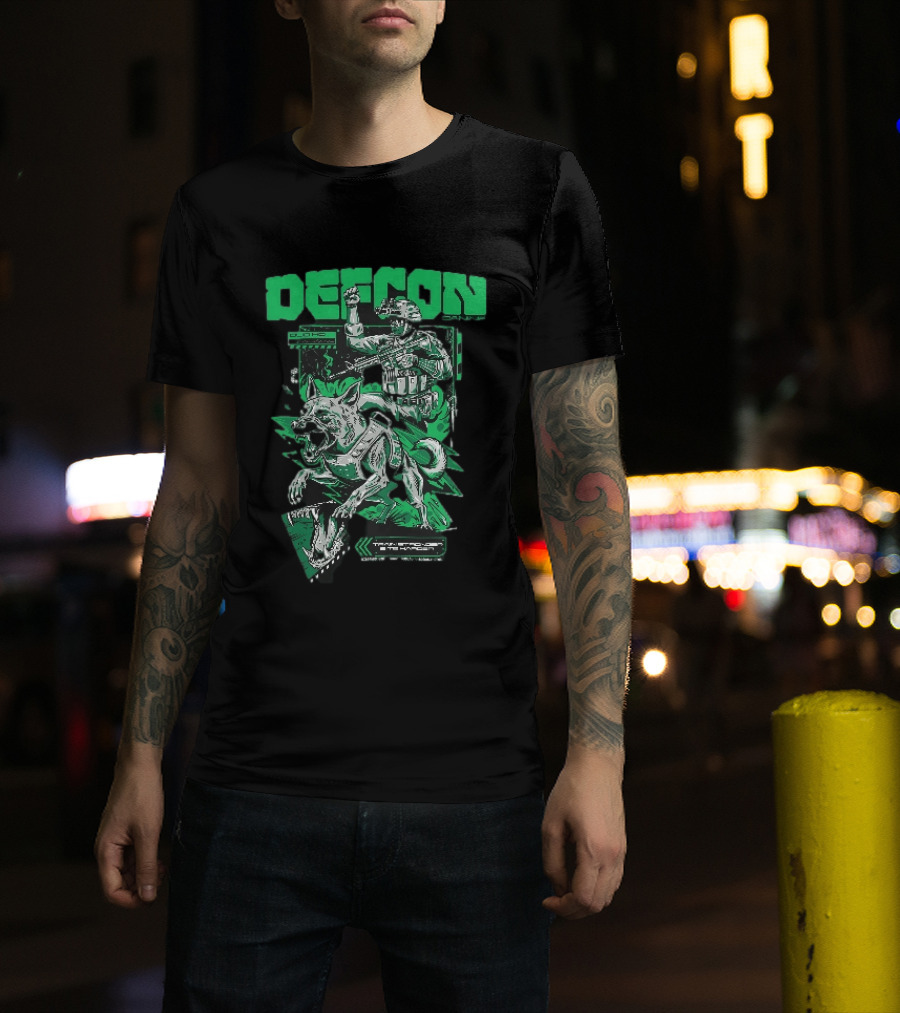 Defcon Tactical K9 Train Stronger Bite Harder Dog Soldier Night Vision T-Shirt