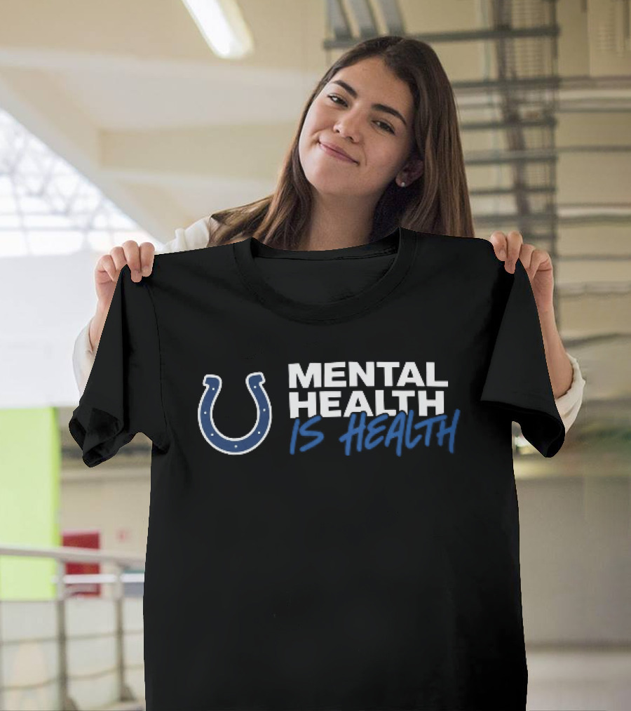Indianapolis Colts Mental Health Is Health Horseshoe Blue T-Shirt