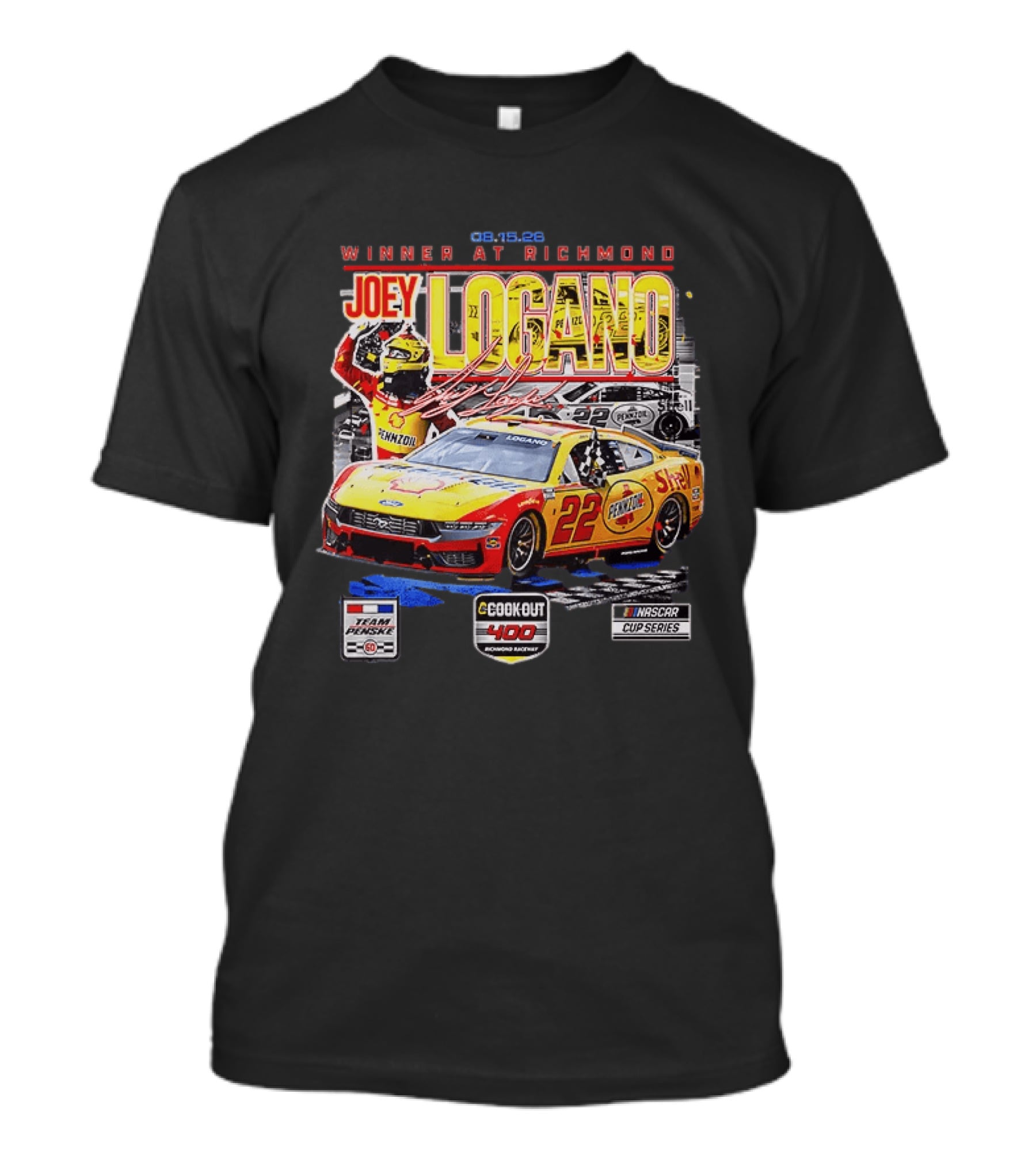 Joey Logano Winner At Richmond 2026 Team Penske Cookout 400 NASCAR Cup Series T-Shirt