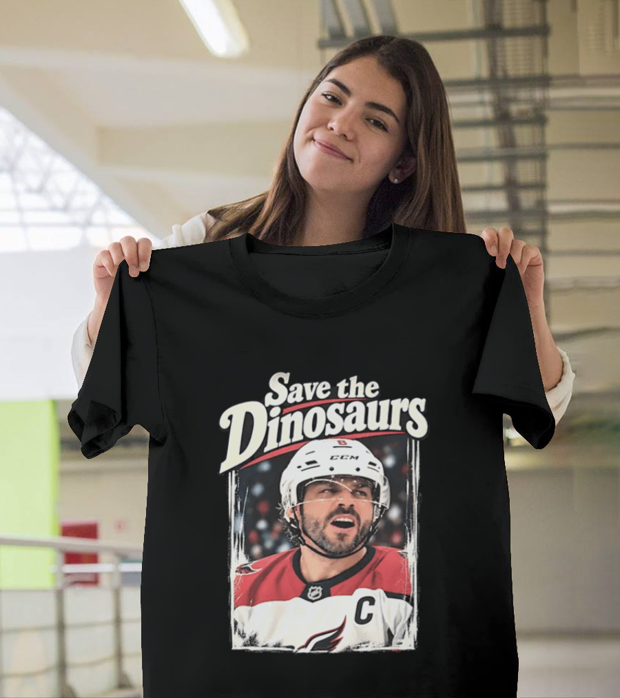 Save The Dinosaurs Hockey Captain With C Jersey T-Shirt